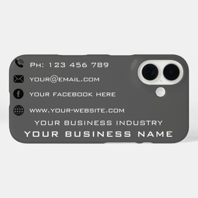 Personalized Business Card iPhone Case Template (Back (Horizontal))