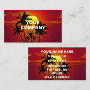 Personalized Business Card Tropical Island Sunset