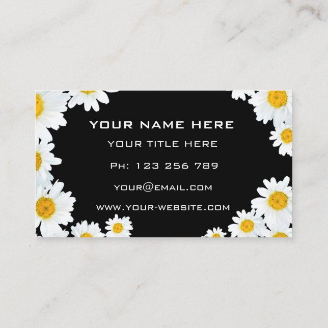 Personalized Business Card with Daisies Your Colou (Back)