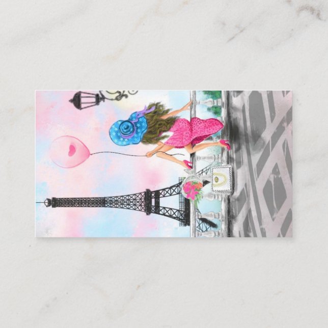 Personalized Business Card Woman In Paris (Back)
