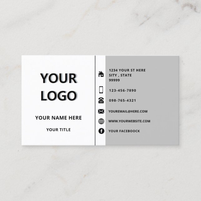 Personalized Business Card Your Logo Name Info (Front)
