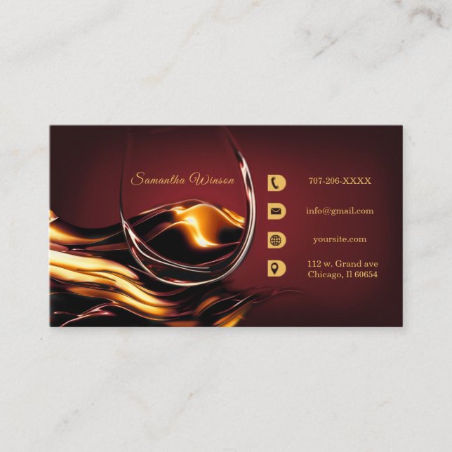 Personalized Business Cards Wine (Front)