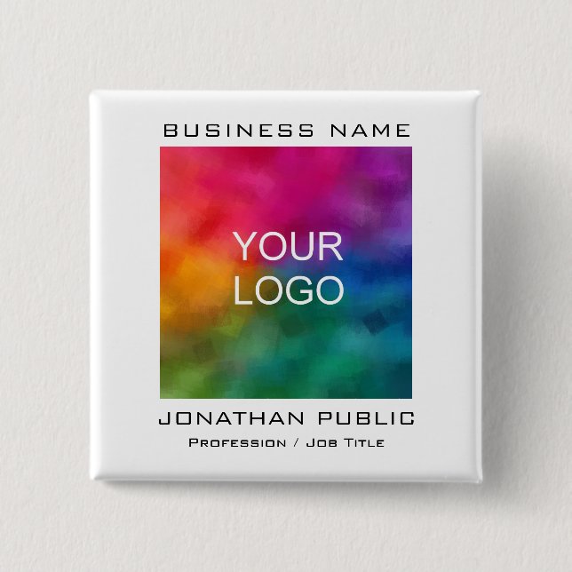 Personalized Business Company Corporate Logo 2 Inch Square Button (Front)
