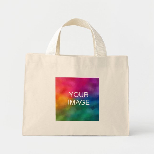 Personalized Business Company Logo Upload Design Mini Tote Bag (Front)