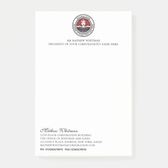 Personalized Business Company Post-it Notes (Front)