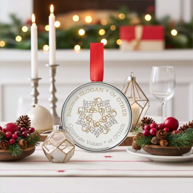 Personalized Business Corporate Merry Christmas Metal Ornament (Creator Uploaded)