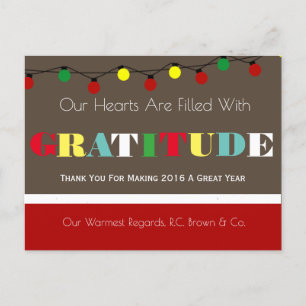 Personalized Business Holiday Gratitude Postcard