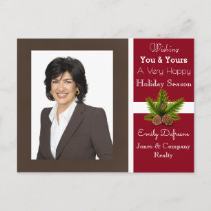 Personalized Business Holiday Greetings Modern Postcard