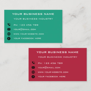 Personalized Business Info Company Choose Colours Calling Card