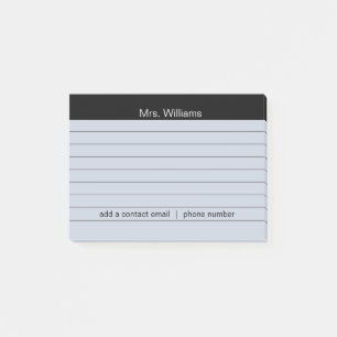 Personalized Business lines Black Stripe Teacher Post-it Notes