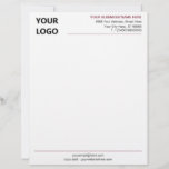 Personalized Business Logo Address Info Letterhead<br><div class="desc">Custom Colours - Your Business Office Letterhead with Logo - Add Your Logo - Image / Business Name - Company / Address - Contact Information - Resize and move or remove and add elements / text with customization tool. Choose your colours / font / size ! Good Luck - Be...</div>