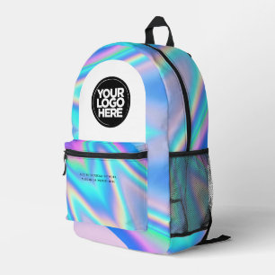 Personalized Business Logo and Text Holographic Printed Backpack