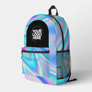 Personalized Business Logo and Text Holographic Printed Backpack