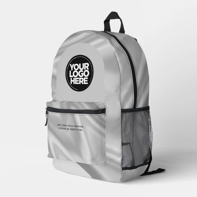 Personalized Business Logo and Text Holographic Printed Backpack (Back Corner Right)