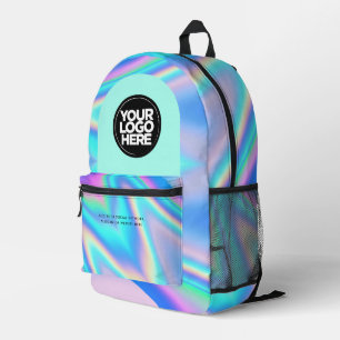 Personalized Business Logo and Text Holographic Printed Backpack