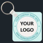 Personalized Business Logo and Text Keychain Gift<br><div class="desc">Custom Colors and Fonts - Design Your Own Personalized Keychain with Company Logo and Name Website or Custom Text Promotional Business Keychains Gift - Add Your Logo / Image - Photo or QR Code , Name / Company , Website / More - Resize and move or remove and add elements...</div>