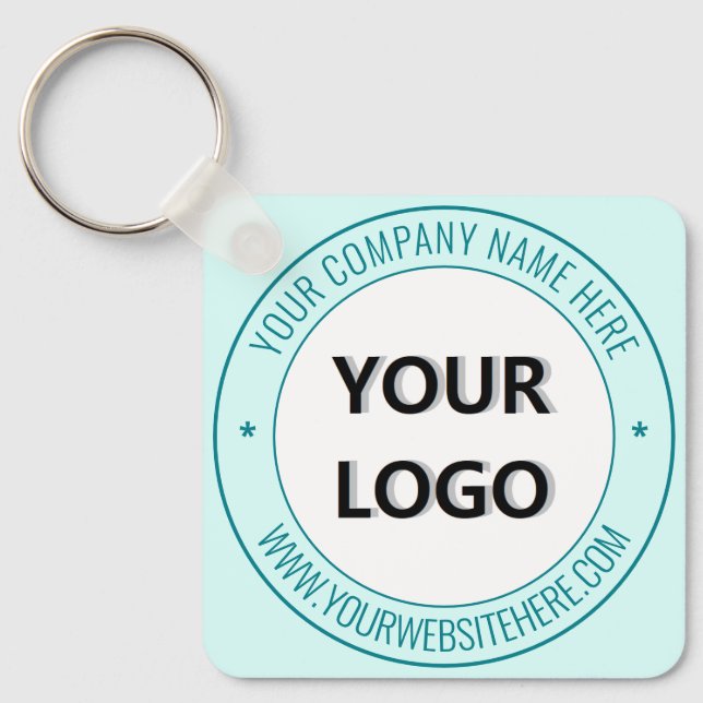 Personalized Business Logo and Text Keychain Gift (Front)