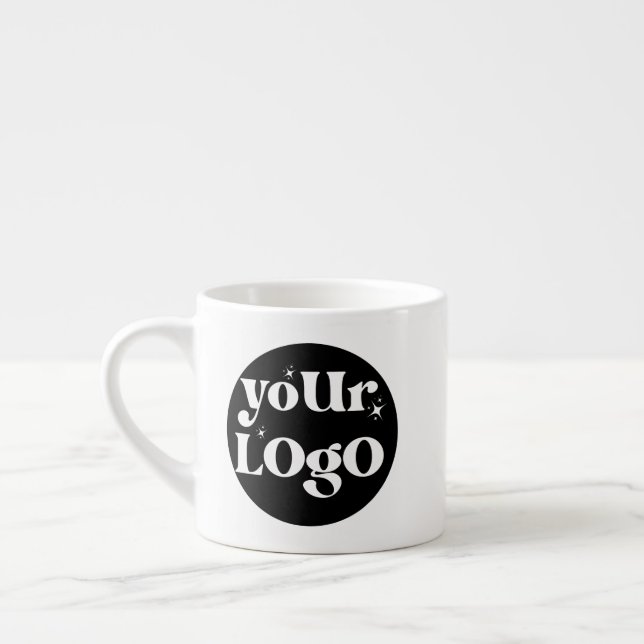 Personalized Business Logo Branded Espresso Cup (Left)