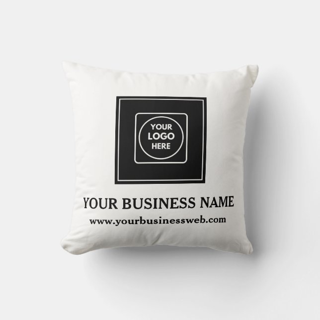 Personalized Business Logo Branding Throw Pillow (Front)