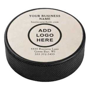 Personalized Business Logo Cream Branded Hockey Puck