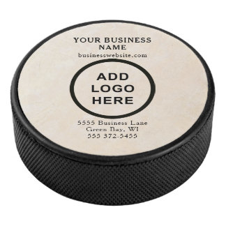 Personalized Business Logo Cream Branded Hockey Puck