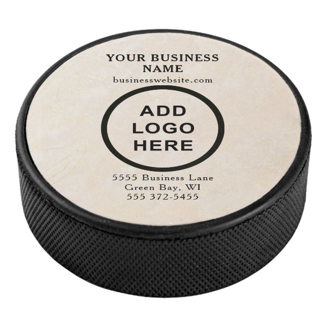 Personalized Business Logo Cream Branded Hockey Puck (3/4)