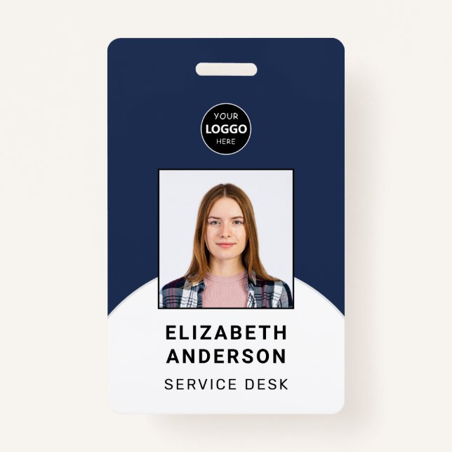 Personalized Business Logo Employee Photo ID Badge (Front)