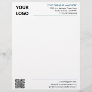 Personalized Business Logo Letterhead with QR Code