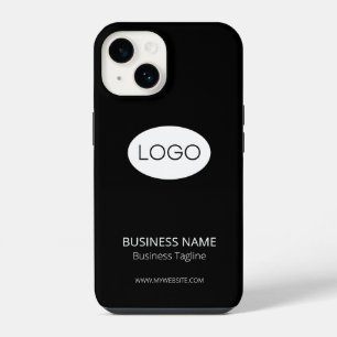Personalized Business Logo, Modern Black iPhone 14 Case