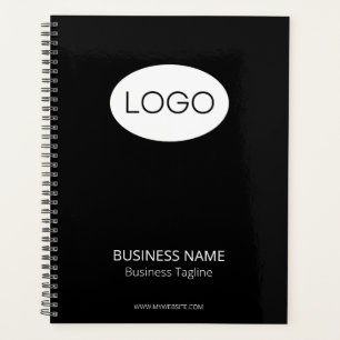 Personalized Business Logo, Modern Black Planner