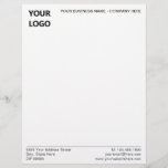 Personalized Business Logo Name Address Letterhead<br><div class="desc">Choose Colours - Simple Personalized Modern Design Your Business Office Letterhead with Logo - Add Your Logo - Image / Address and Contact Information / Name - Company or Slogan - Tagline / more - Resize and move or remove and add elements - image / text with customization tool. Choose...</div>