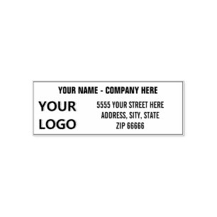 Personalized Business Logo Name Address Stamp