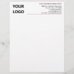 Personalized Business Logo Name Info Letterhead<br><div class="desc">Custom Colours and Font - Your Business Letterhead with Logo - Add Your Logo - Image or QR Code / Name - Company / Address / Contact Information / more - Choose / add your favourite colours / font / size ! Resize and move or remove and add elements -...</div>