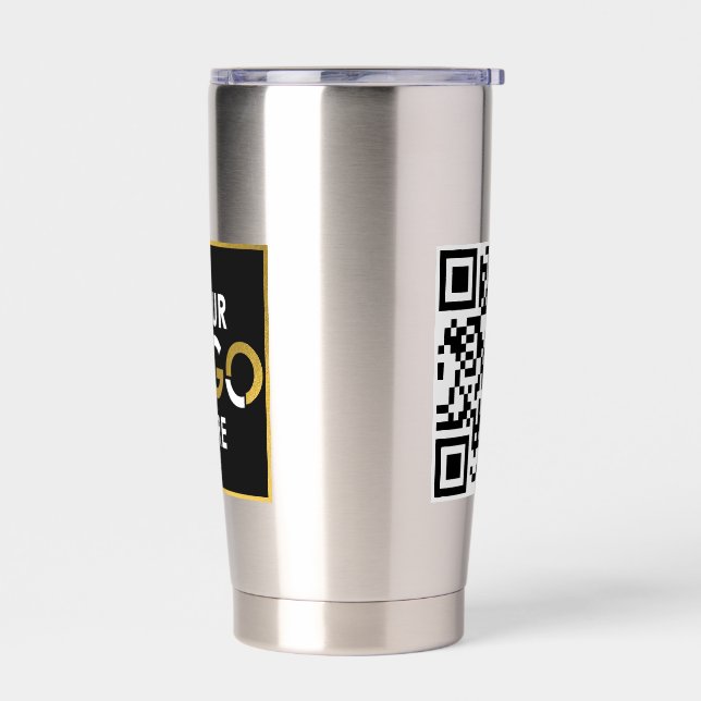 Personalized Business Logo QR Code Promotional Insulated Tumbler (Left)