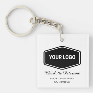Personalized Business Logo & QR Code Promotional Keychain
