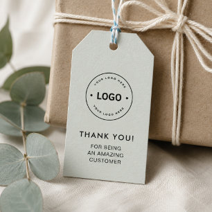 Personalized Business Logo Sage Green Gift Tags