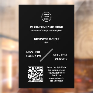 Personalized Business Logo Store Open Hours Door Window Cling