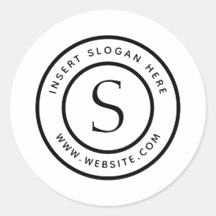 Personalized Business Monogram Classic Round Sticker