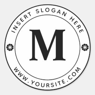 Personalized Business Monogram Round Classic Round Sticker