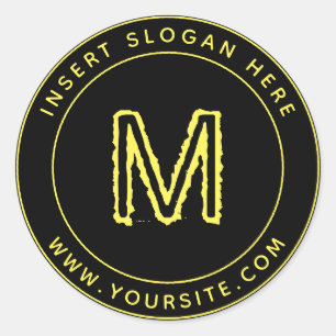 Personalized Business Monogram Round Classic Round Sticker