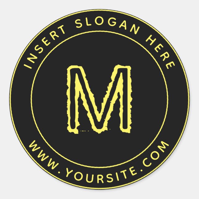 Personalized Business Monogram Round Classic Round Sticker (Front)