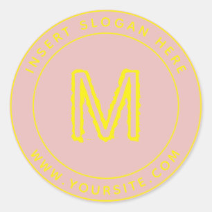 Personalized Business Monogram Round Classic Round Sticker