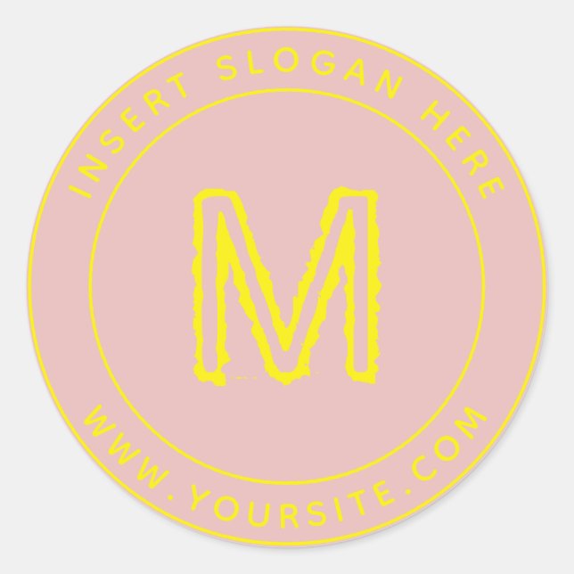 Personalized Business Monogram Round Classic Round Sticker (Front)