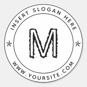 Personalized Business Monogram Round Classic Round Sticker