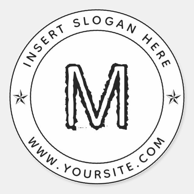 Personalized Business Monogram Round Classic Round Sticker (Front)