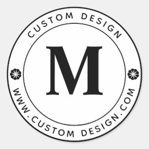 Personalized Business Monogram Round Classic Round Sticker
