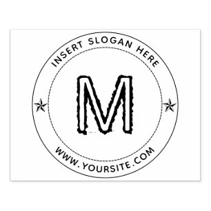 Personalized Business Monogram Round Rubber Stamp