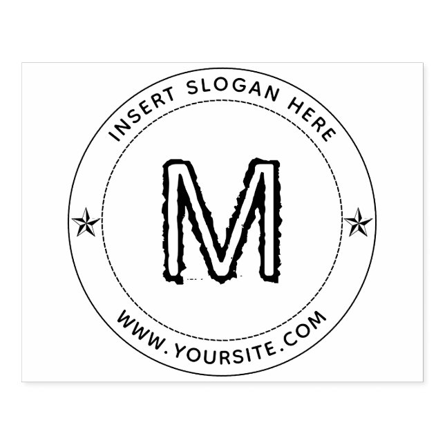 Personalized Business Monogram Round Rubber Stamp (Imprint)