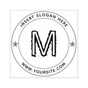 Personalized Business Monogram Round Rubber Stamp