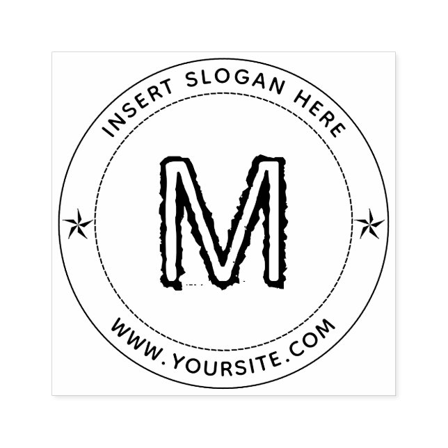 Personalized Business Monogram Round Rubber Stamp (Imprint)